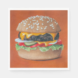 Guardanapo de papel da ilustração do Hamburger