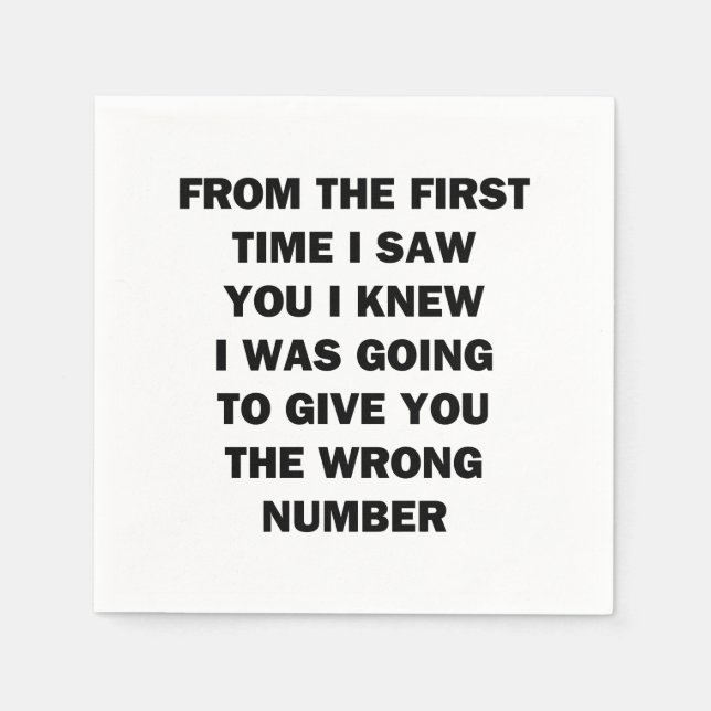 Guardanapo De Papel Da Primeira Vez Que Te Vi (Frente)