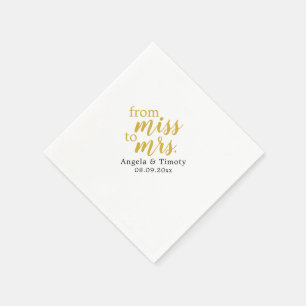 Guardanapo De Papel Da senhorita ao casamento da Sra.