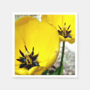 Guardanapo de papel da tulipa amarela