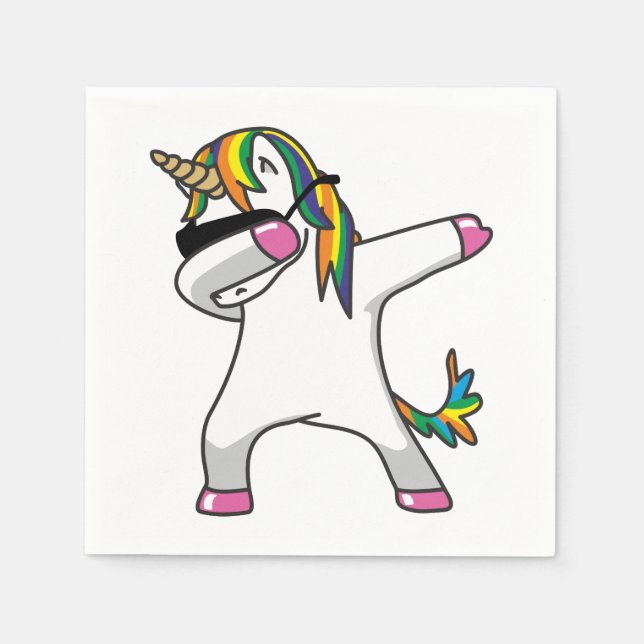 Guardanapo De Papel Dabbing Unicorn Napkins (Frente)