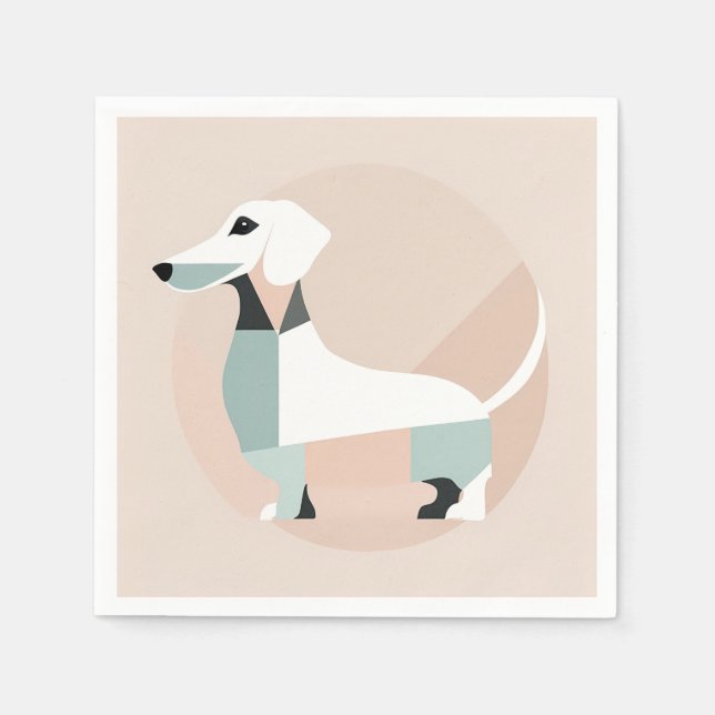 Guardanapo De Papel Dachshund cão que está em círculo (Frente)