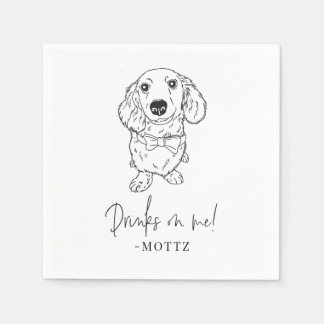 Guardanapo De Papel Dachshund Cocktail Napkin Cão Moderno