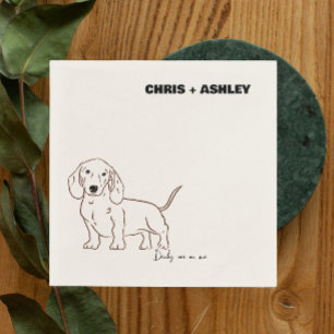 Guardanapo De Papel Dachshund Dog Cocktail Napkin para o casamento