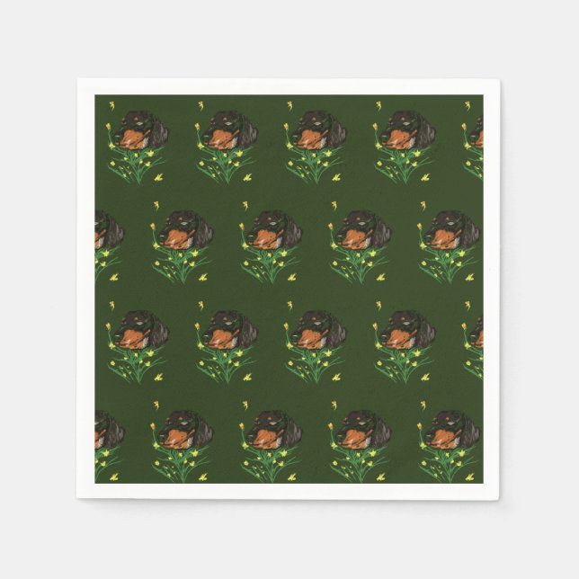 Guardanapo De Papel Dachshund Dogs Pattern (Frente)