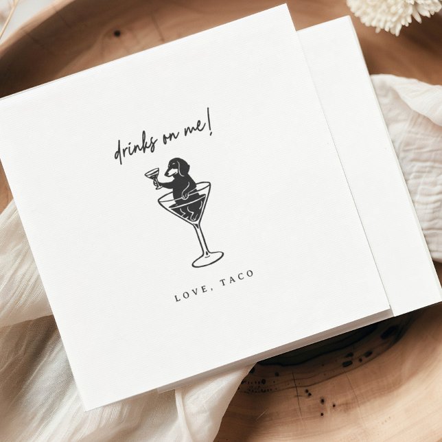 Guardanapo De Papel Dachshund Drinks On Me Cocktail Napkins (Criador carregado)