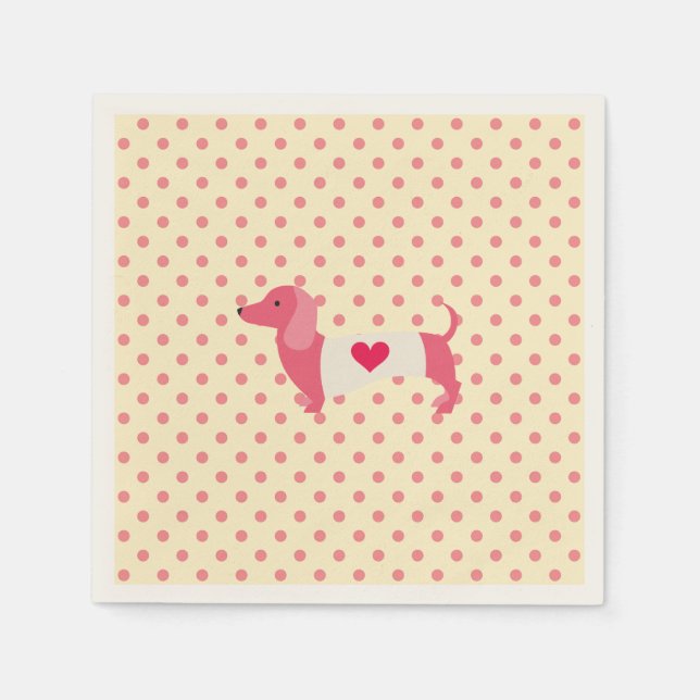 Guardanapo De Papel Dachshund Party Napkins Festa de aniversário (Frente)