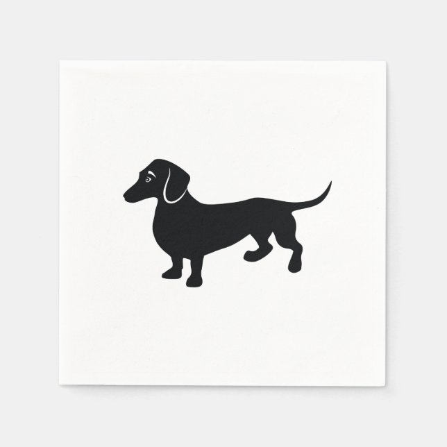 Guardanapo De Papel Dachshund Silhouette (Frente)