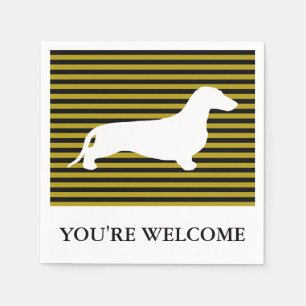 Guardanapo De Papel Dachshund silhout White + suas ideias