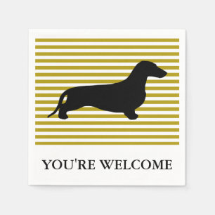 Guardanapo De Papel Dachshund silhueta preto + suas ideias