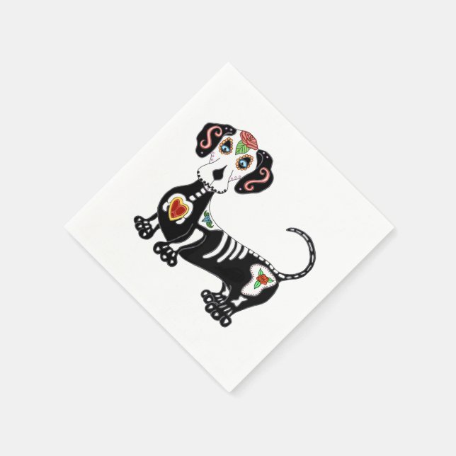 Guardanapo De Papel Dachshund Sugar Skull (Canto)