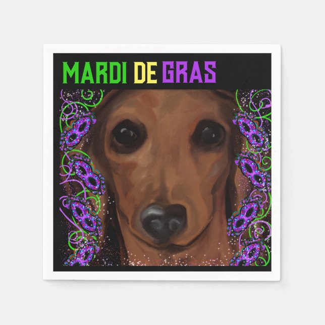 Guardanapo De Papel Dachshund Vermelho (Frente)