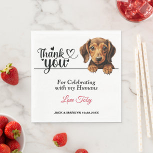 Guardanapo De Papel Dachshund Wedding Obrigado