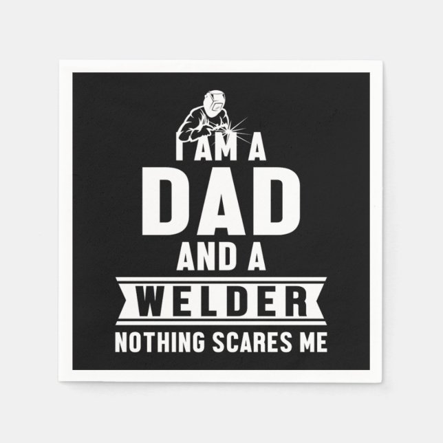 Guardanapo De Papel Dad And Welder Welding Metal Iron Profession Gift (Frente)