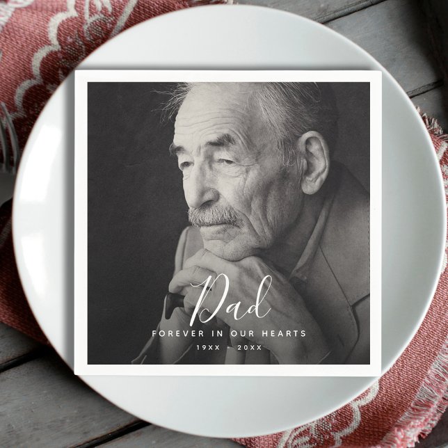 Guardanapo De Papel Dad Photo Memorial Tribute Funeral (Dad Memorial Napkins)