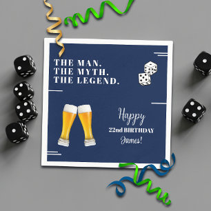 Guardanapo De Papel Dados Rolando Chic Copos de Chopp Aniversário de 2