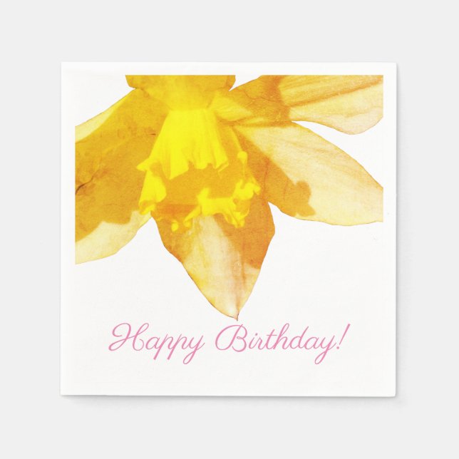 Guardanapo De Papel Daffodil Birthday Cocktail Paper Napkins (Frente)