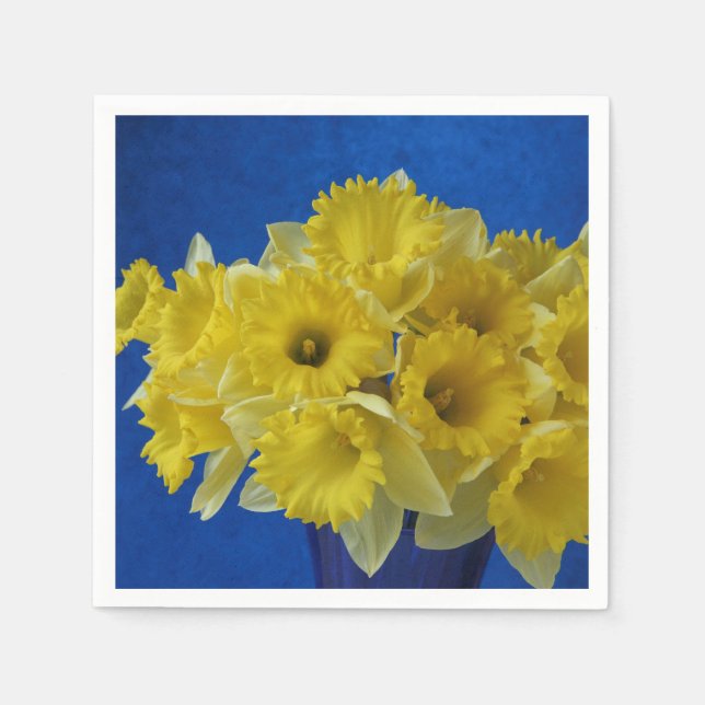 Guardanapo De Papel Daffodils em azul (Frente)