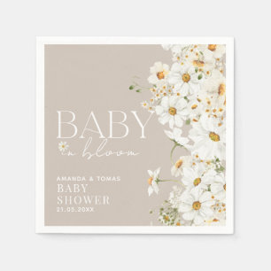 Guardanapo De Papel Daisy Boho Wildflower Baby in Bloom