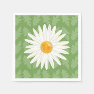 Guardanapo De Papel Daisy Flower Cartoon Illustration On Green (Ilustr
