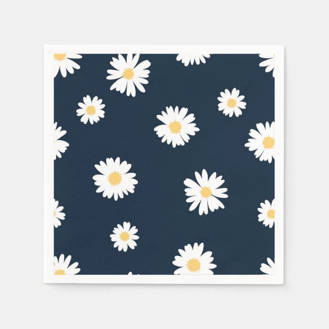 Guardanapo De Papel Daisy On Blue Pattern (Frente)