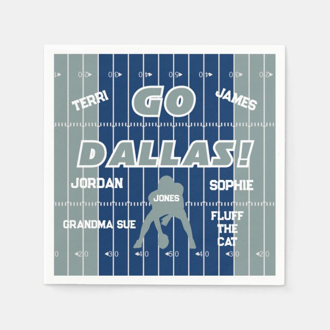 Guardanapo De Papel Dallas Futebol Family Paper Napkin (Frente)