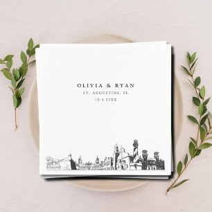 Guardanapo De Papel Dallas Skyline Weding Paper Cocktail Napkin