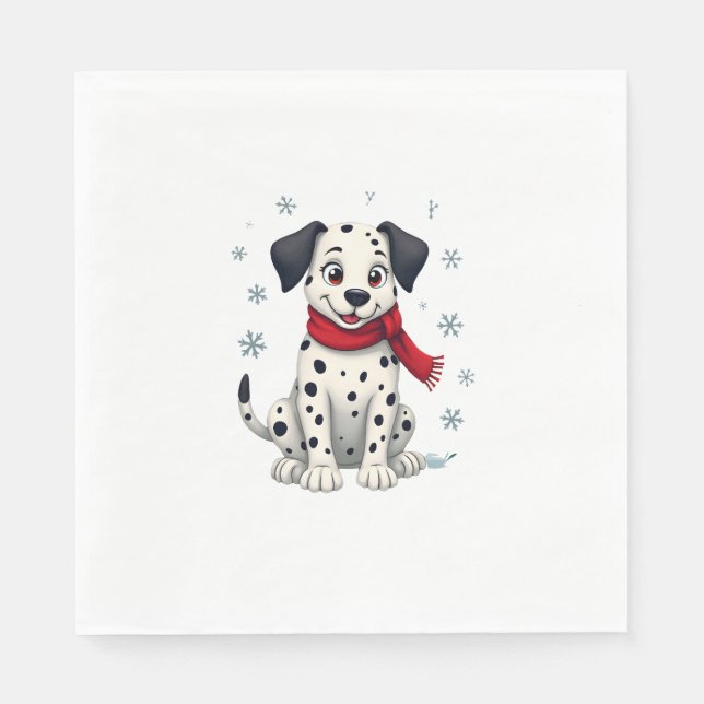 Guardanapo De Papel Dalmaciano Snowy Fun dog (Frente)