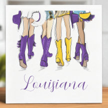 Damas da Louisiana / Botas de Cowboy Roxas Amarela