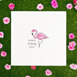 Guardanapo De Papel Damas de honra solteiras de Flamingo Tribo de Floc