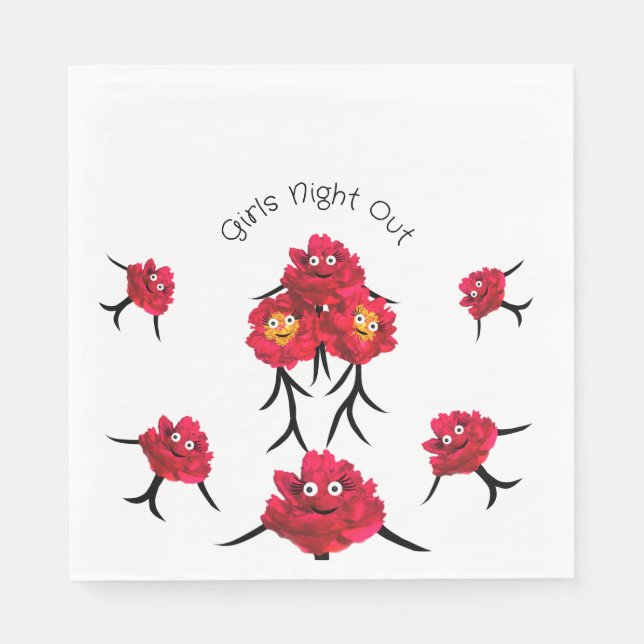 Guardanapo De Papel Damas, peonies (Frente)