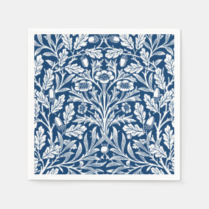 Guardanapo De Papel Damasco floral, azuis cobaltos e branco de Nouveau