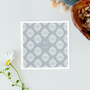 Guardanapo De Papel Damask Ambience Cadet Blue Elegant Wedkins