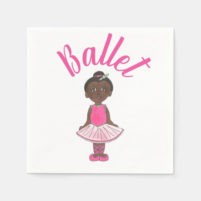 Guardanapo De Papel Dança balé Considerando Rosa Tutu Ballerina Dancer (Frente)