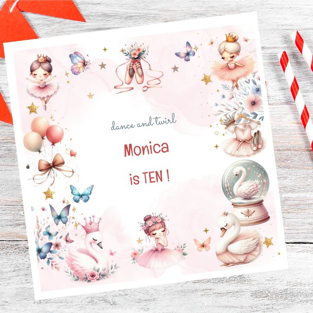 Guardanapo De Papel Dança e balé de bailarina giratória (Criador carregado)