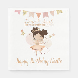Guardanapo De Papel Dança e Twirl, Princesa Ballerina com Arco Aniver