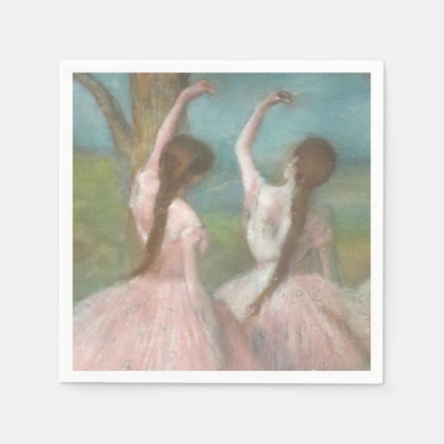 Guardanapo De Papel Dançarinos em Pink Edgar Degas (Frente)
