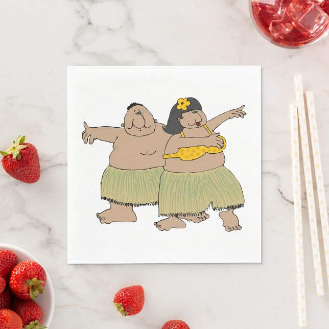 Guardanapo De Papel Dançarinos Havaianos Engraçados de Hula Cartoon (Criador carregado)