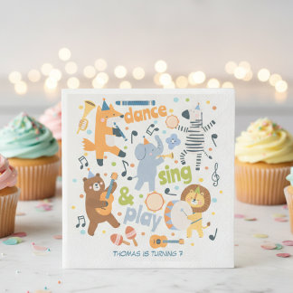 Guardanapo De Papel Dance sing and play kids birthday
