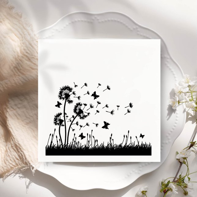 Guardanapo De Papel Dandelion minimalista simples (Criador carregado)