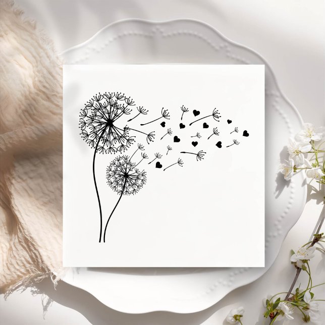 Guardanapo De Papel Dandelion minimalista simples (Criador carregado)
