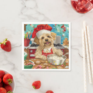 Guardanapo De Papel Dandie Dinmont Terrier Confeitaria de Férias: Nata