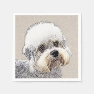 Guardanapo De Papel Dandie Dinmont Terrier pintando pintura original d