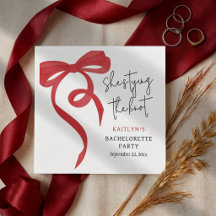 Dando o Nó Laço Coquete Vermelho Festa de Despedid