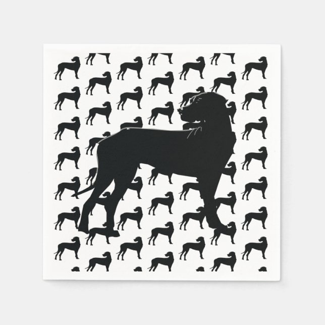 Guardanapo De Papel Dane Preto, Cachorro Grande (Frente)