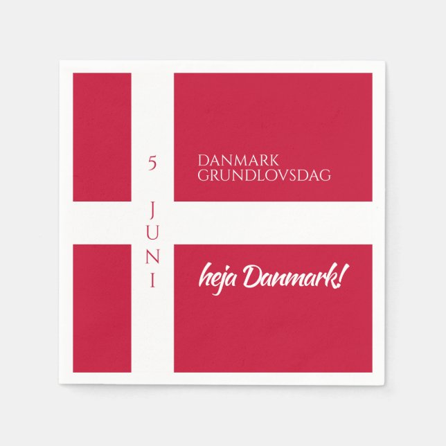 Guardanapo De Papel Danmark Grundlovsdag Bandeira Dinamarquesa para o  (Frente)
