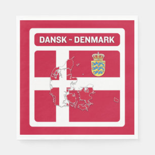 Guardanapo De Papel Dansk Denmark Flag