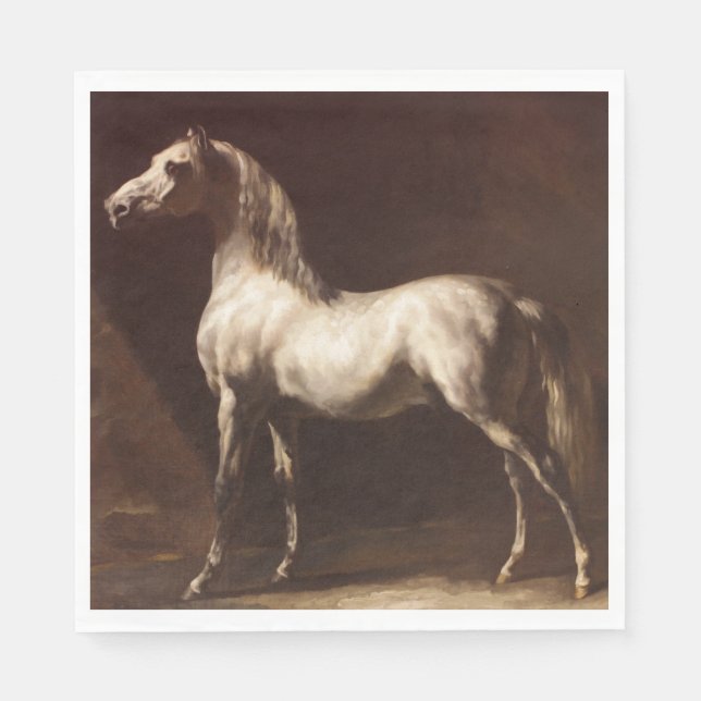 Guardanapo De Papel Dapple Cinza Horse (por Théodore Géricault) (Frente)