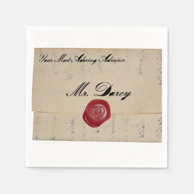 Guardanapo De Papel Darcy Regency Love Letter (Frente)