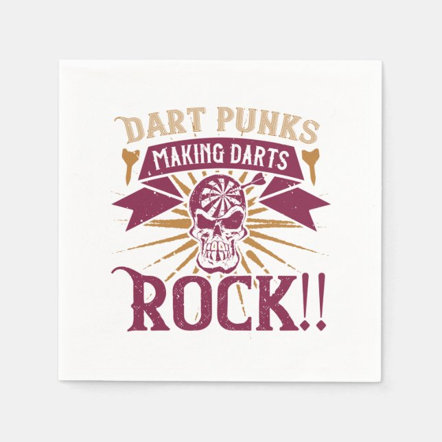 Guardanapo De Papel Dardos - Dart Punks Fazer Darts Rock! (Frente)